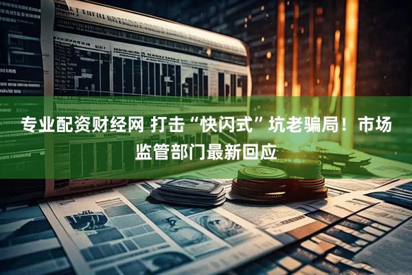 专业配资财经网 打击“快闪式”坑老骗局！市场监管部门最新回应